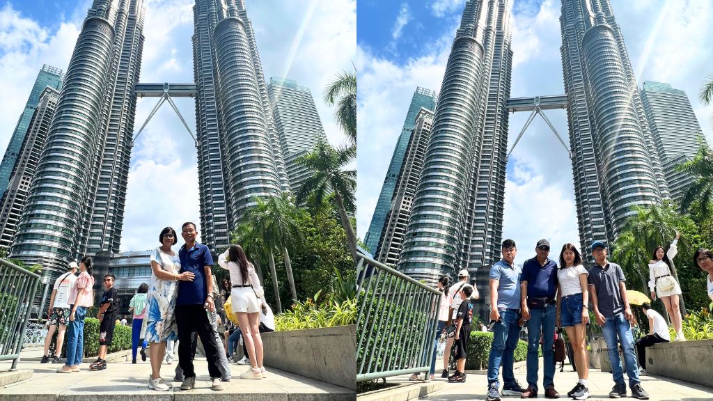 Đoàn khách tham quan tháp Petronas trong tour Singapore - Malaysia - Indonesia 6N5Đ
